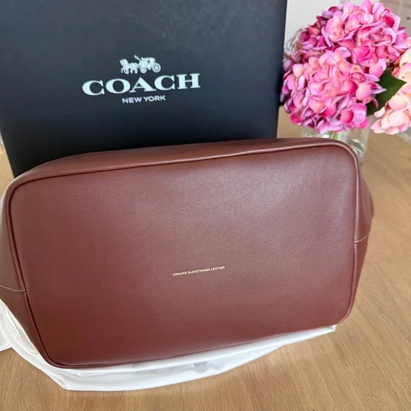 Coach Brown Clutch with Gold Accents - Picture 6 of 13